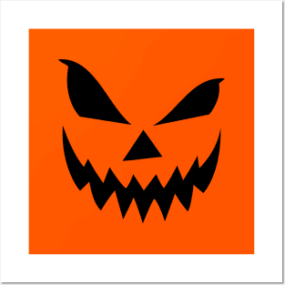 Scary Jack O' Lantern Pumpkin Face Posters and Art